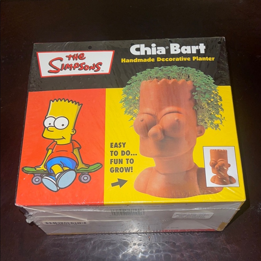 Vintage 2002 Chia Bart The‎ Simpsons Handmade Decorative Planter -Factory Sealed